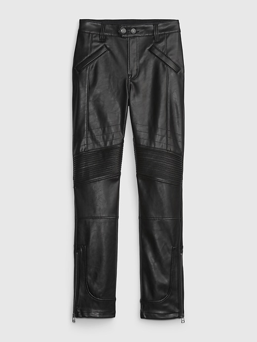 Image number 6 showing, Mid Rise Vegan Leather Moto Vintage Slim Pants