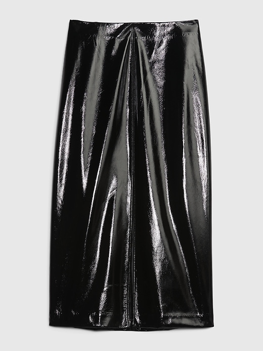 Image number 6 showing, Vegan Leather Midi Skirt