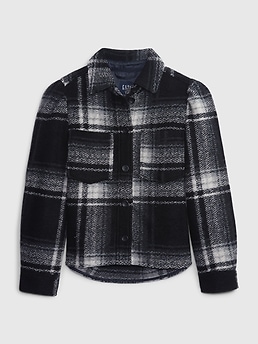 Puff Sleeve Cropped Wool Shirt Jacket | Gap