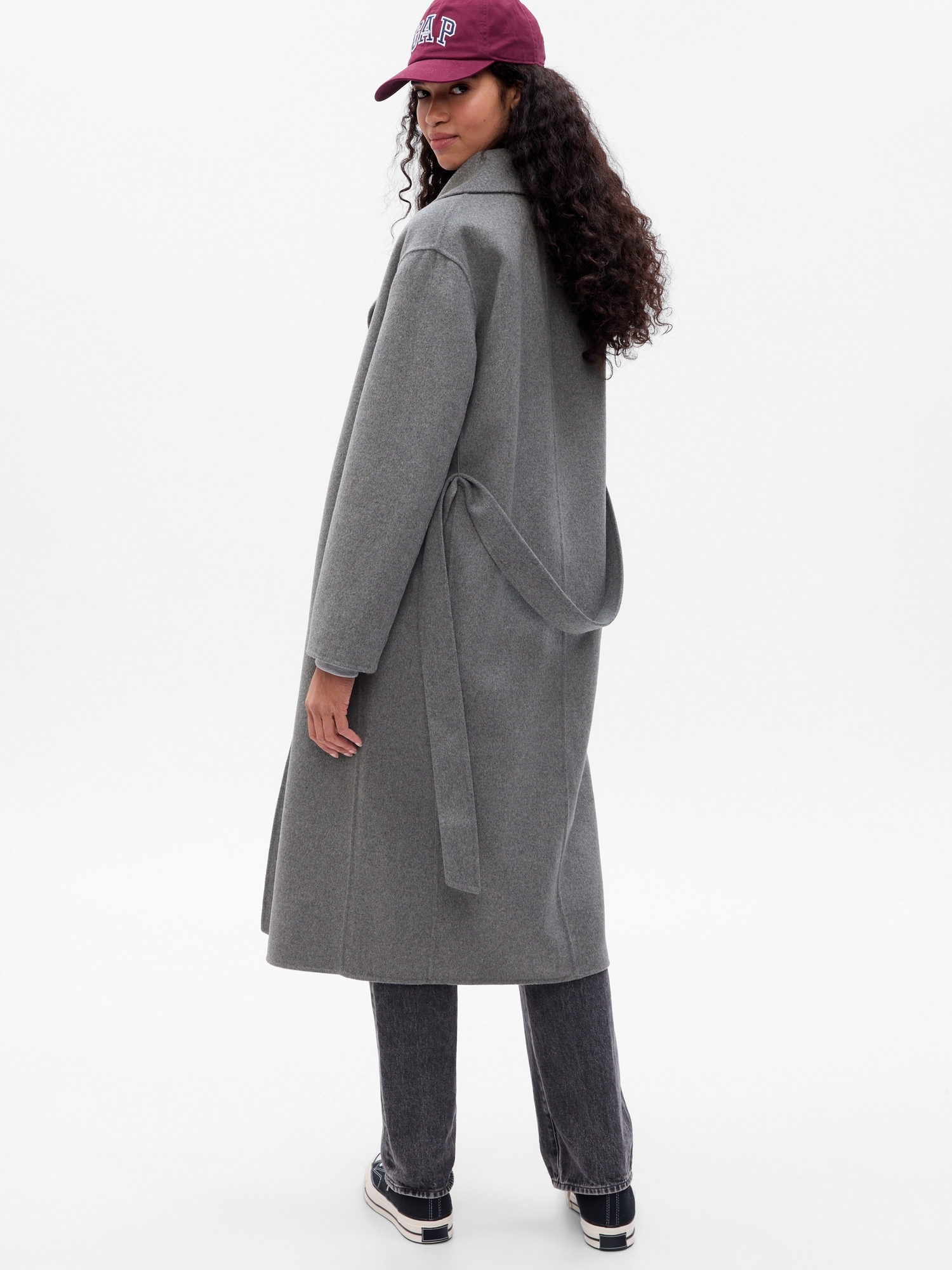 Black Wool Coat, Fit and Flare Coat, Knee Length Winter Coat