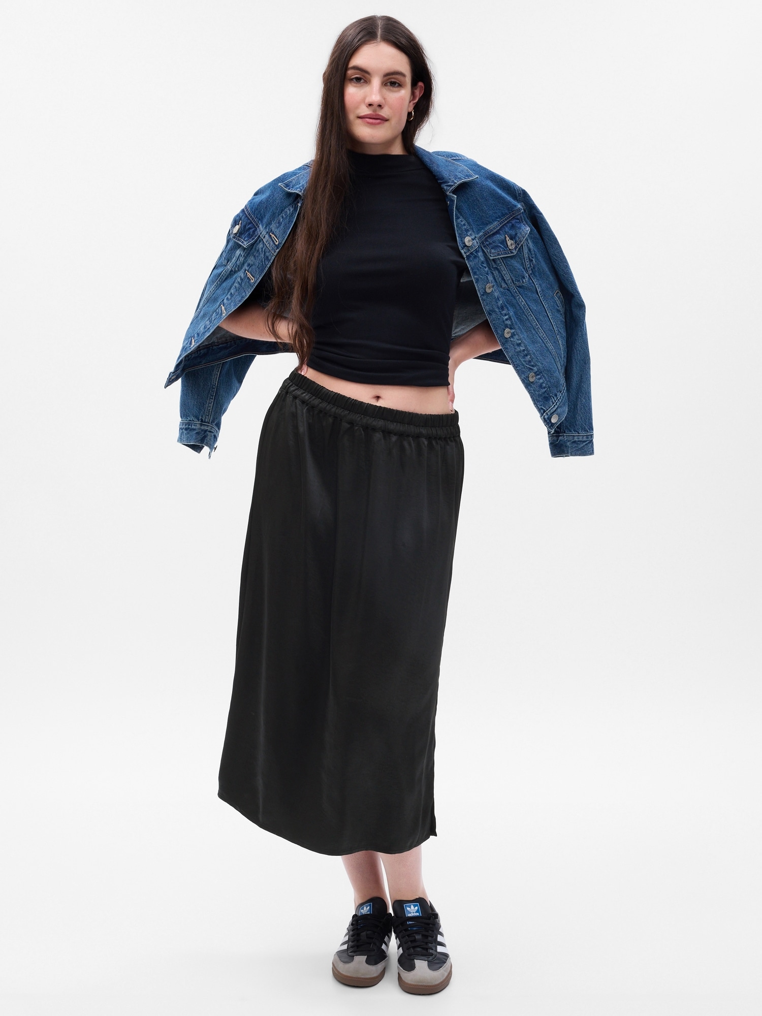 Gap black outlet midi skirt