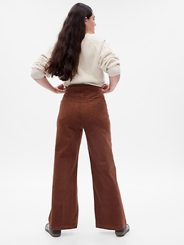 High Waisted Brown Corduroy Pants