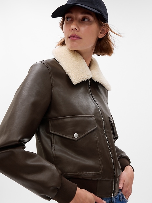 Vegan Leather Flight Jacket | Gap