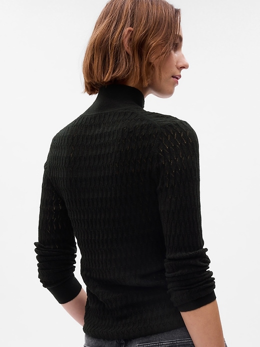 Image number 2 showing, Pointelle Turtleneck Sweater