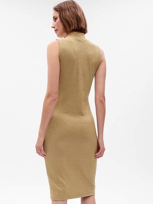 Image number 2 showing, Metallic Mockneck Midi Dress
