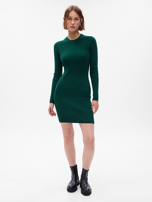 Image number 1 showing, CashSoft Rib Mini Sweater Dress