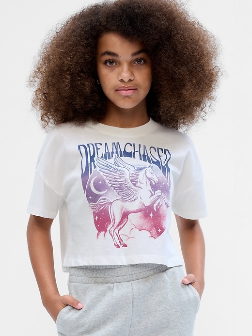 Image number 3 showing, Kids Organic Cotton Cropped Graphic T-Shirt