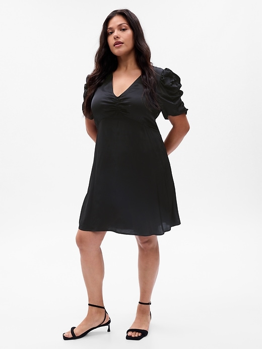 Image number 4 showing, Puff Sleeve Ruched Mini Dress