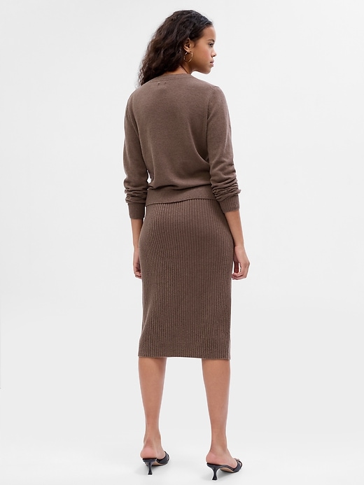 Image number 2 showing, CashSoft Rib Midi Sweater Skirt