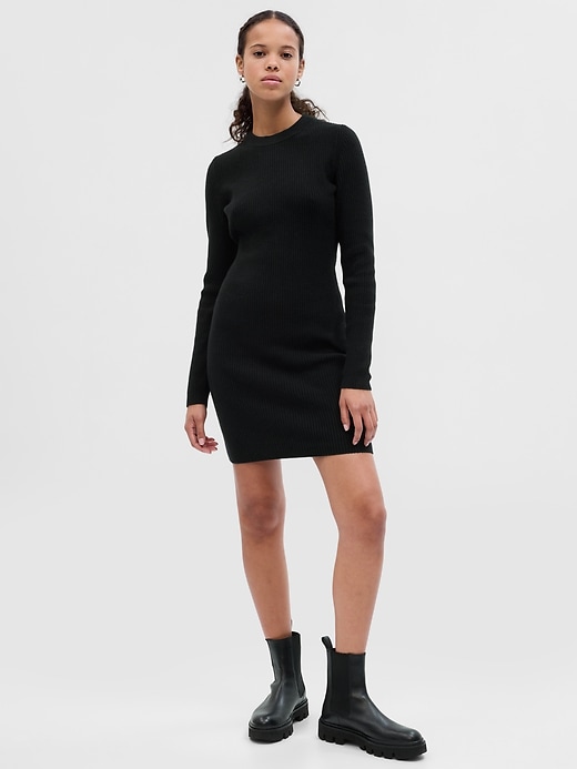 Image number 1 showing, CashSoft Rib Mini Sweater Dress