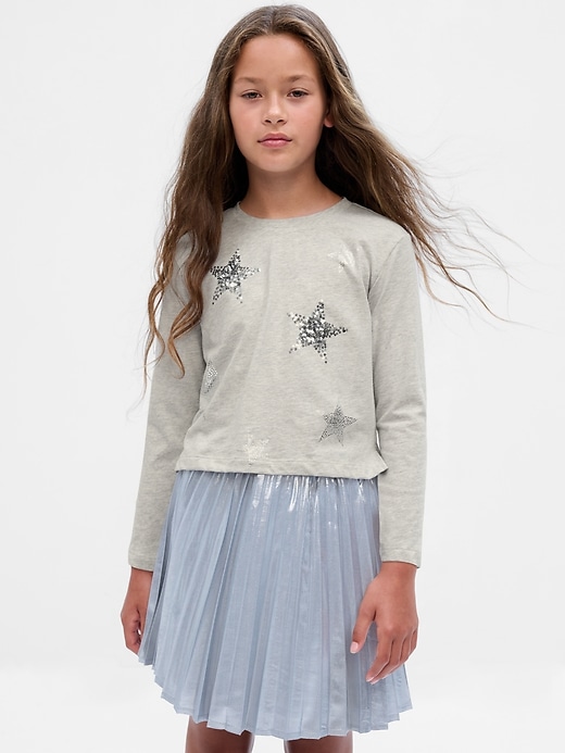 Image number 1 showing, Kids Organic Cotton Sequin Star T-Shirt