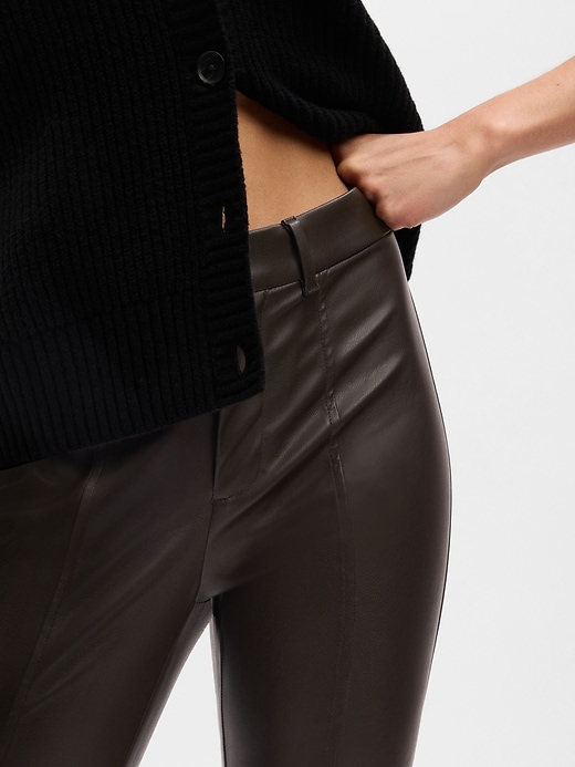 Mid Rise Vegan Leather Skinny Pants | Gap