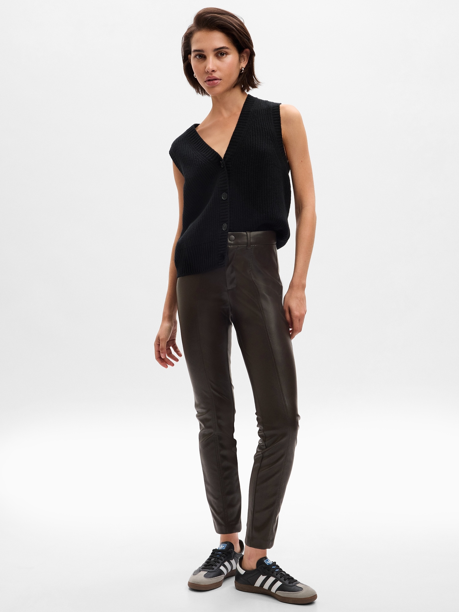 Zara khaki limited edition leather trousers size 6 | eBay