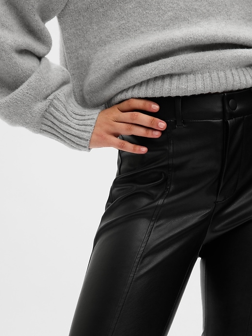Image number 3 showing, Mid Rise Vegan Leather Skinny Pants