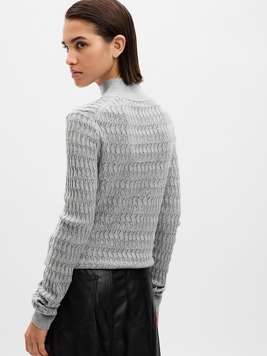 Image number 2 showing, Pointelle Turtleneck Sweater