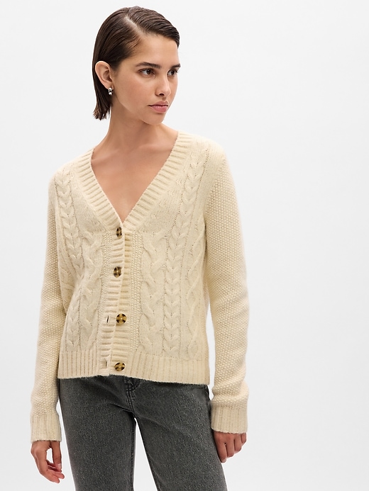 Image number 1 showing, Cable-Knit Cardigan