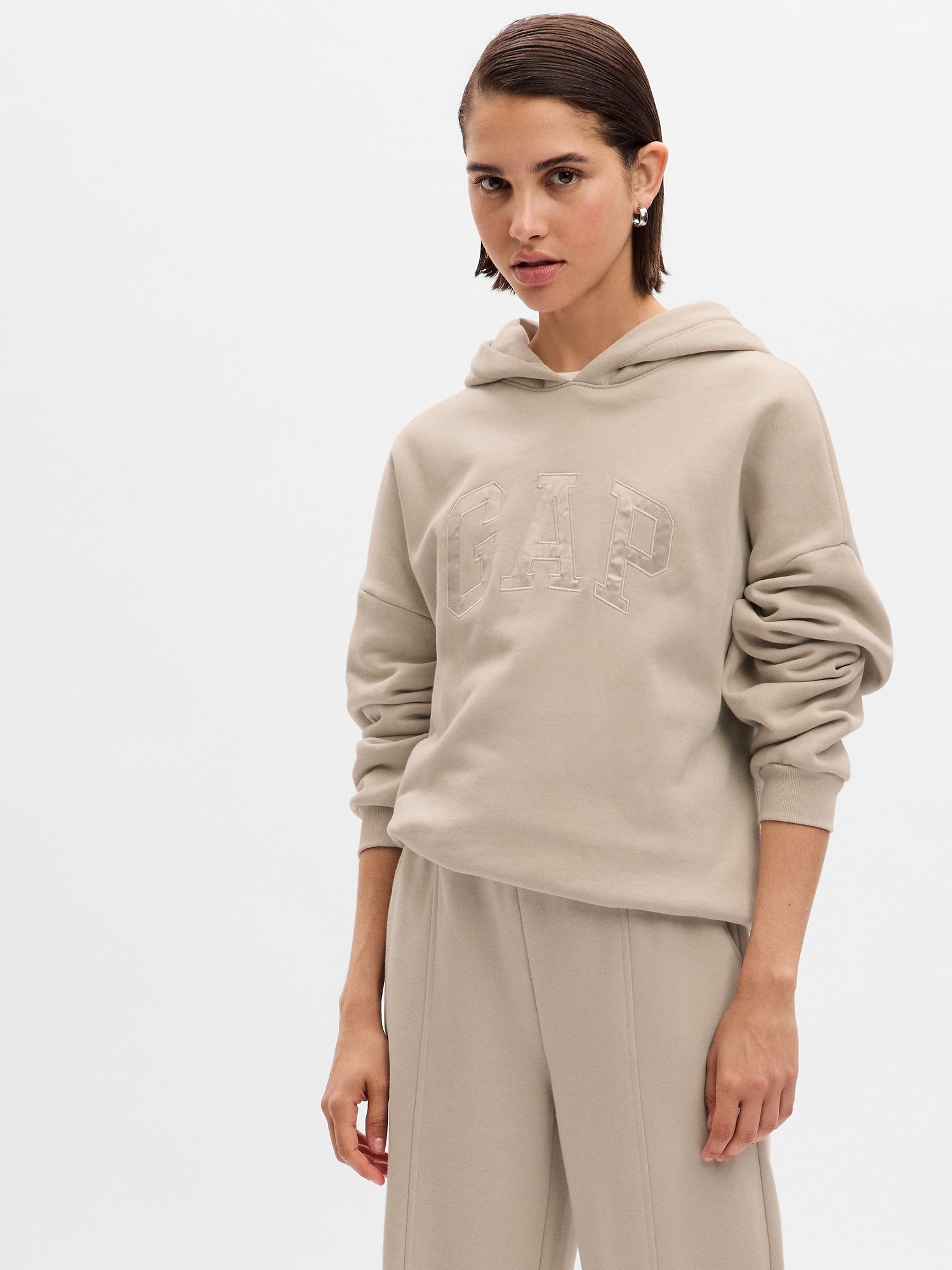 H&M+ Oversized Hoodie - White/No Fear - Ladies