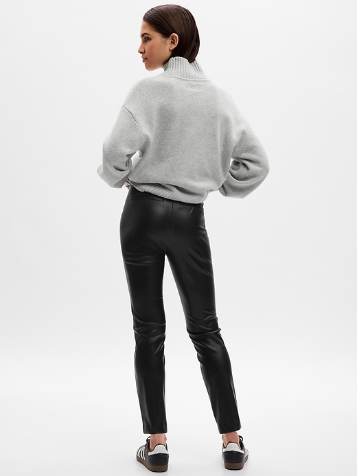 Image number 2 showing, Mid Rise Vegan Leather Skinny Pants