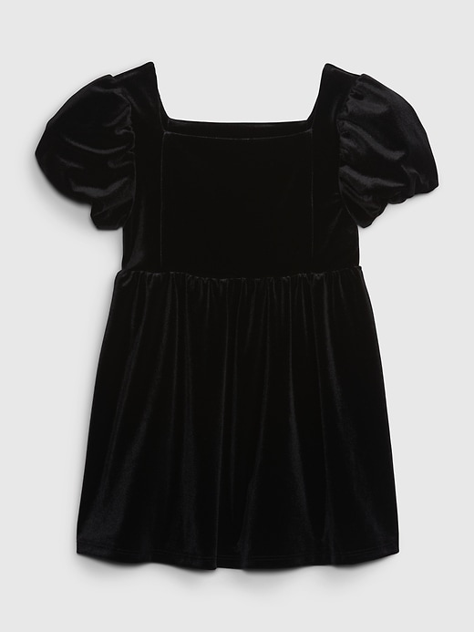 Image number 1 showing, Toddler Puff Sleeve Velvet Dress