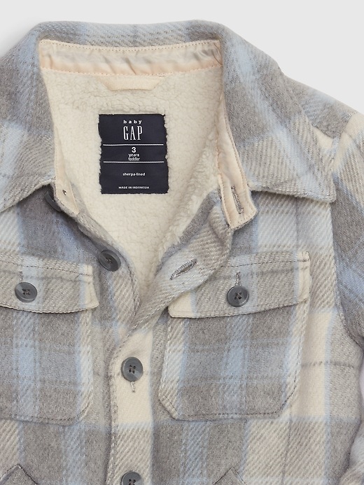 Image number 3 showing, Toddler Sherpa-Lined Flannel Shirt Jacket