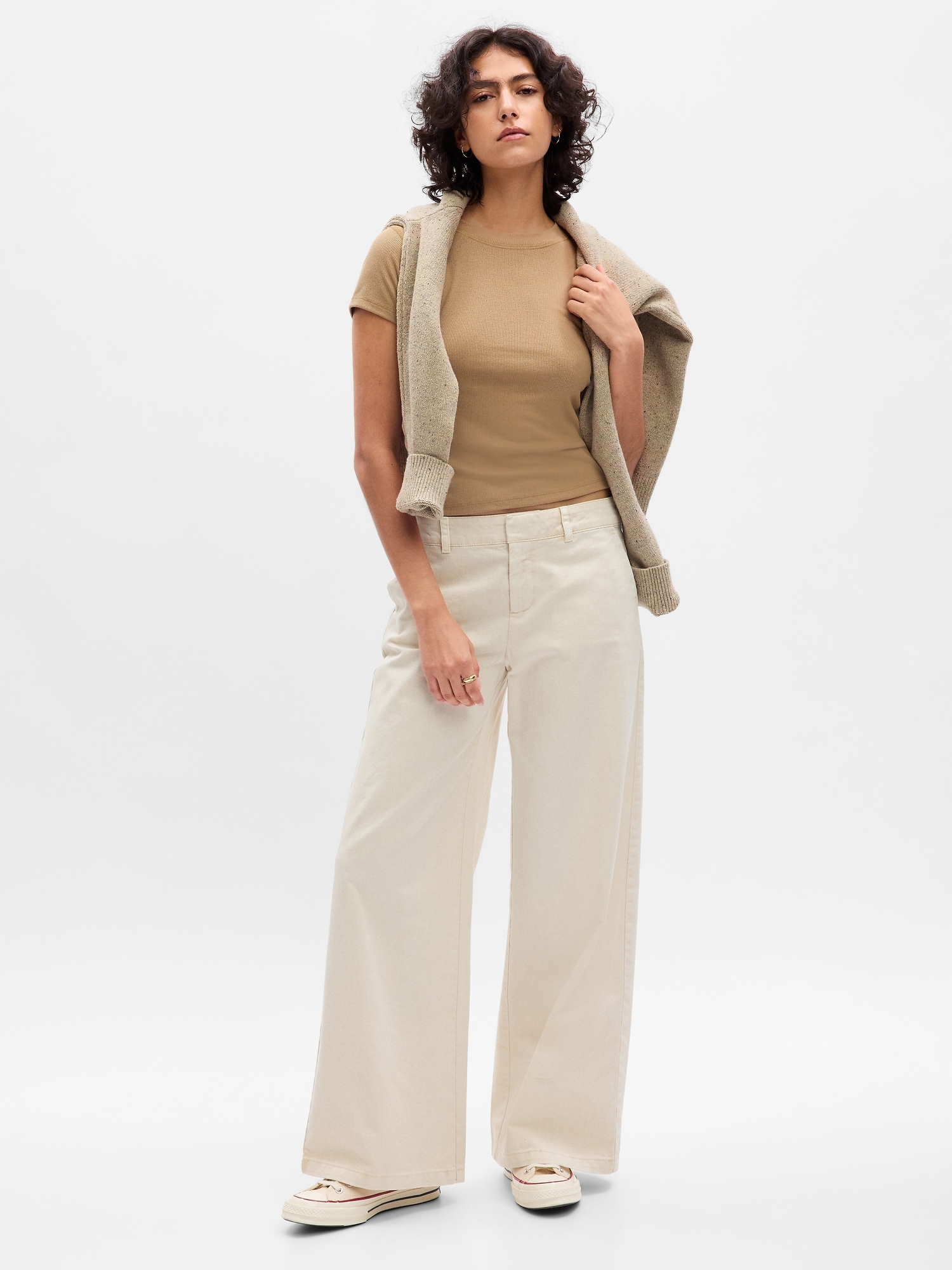 Low Rise Wide-Leg Trousers