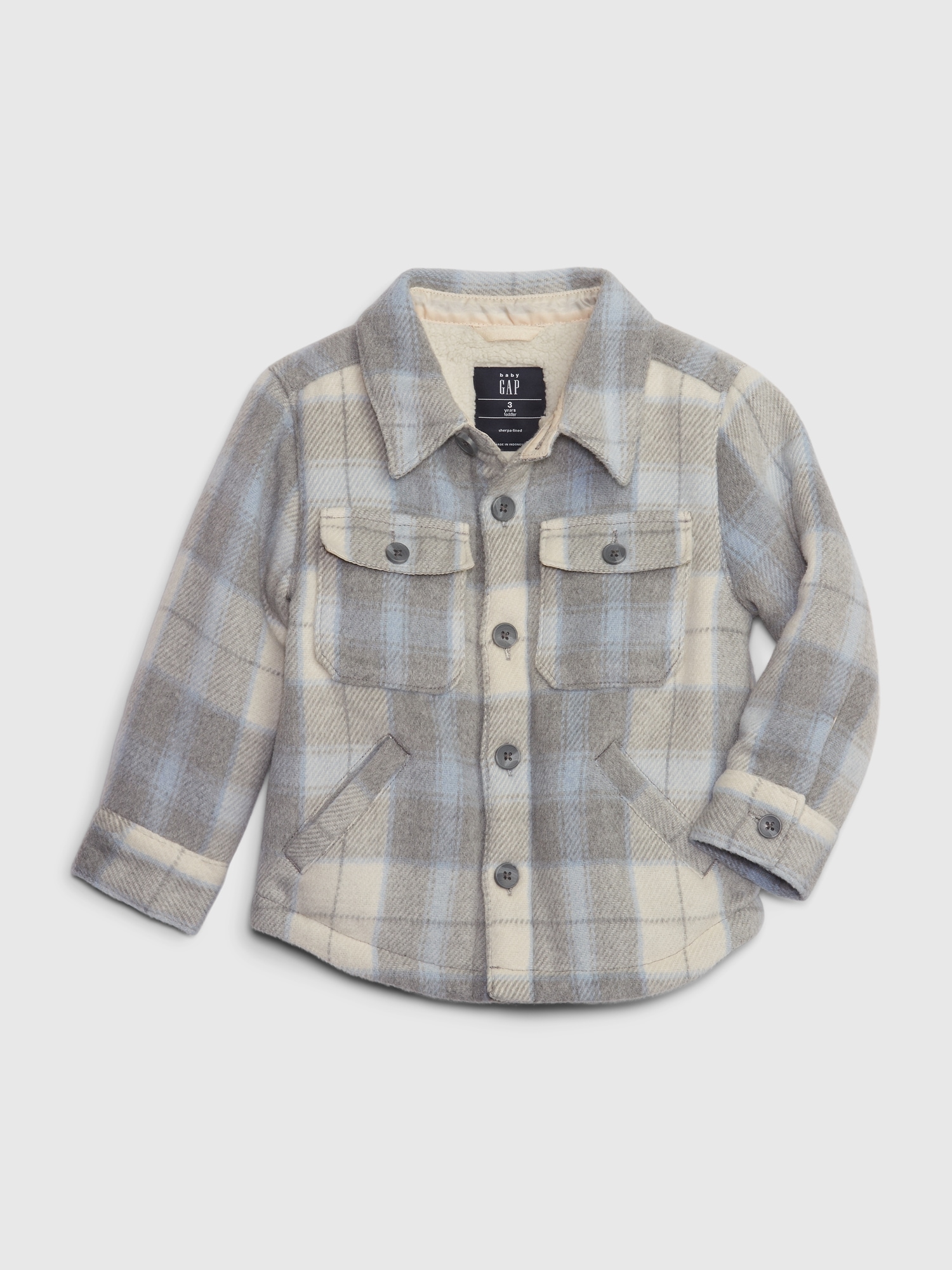 Toddler Sherpa-Lined Flannel Shirt Jacket