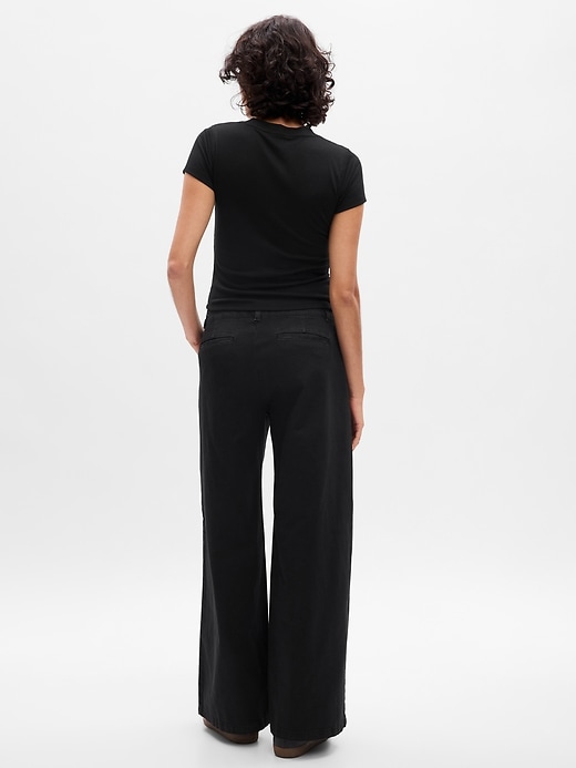 Image number 2 showing, Low Rise Wide-Leg Trousers