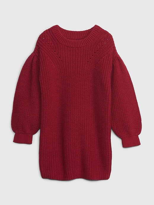 Image number 1 showing, Toddler Puff Sleeve Sweater Dress