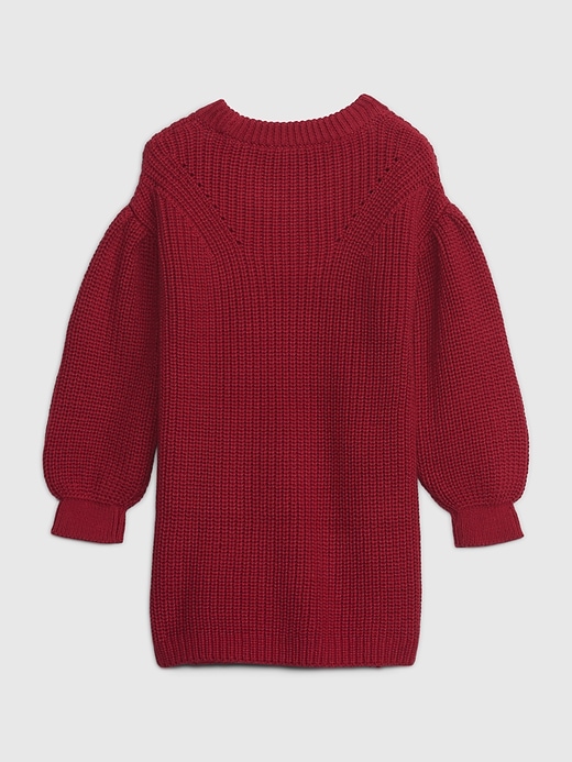 Image number 2 showing, Toddler Puff Sleeve Sweater Dress