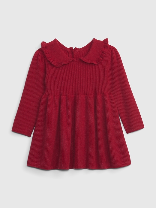 Image number 1 showing, Baby CashSoft Ruffle Rib Sweater Dress