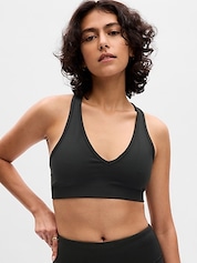 Gap GapFit Eclipse Medium Impact T-Back Longline Sports Bra, We Compared  10 Gap Sports Bras With Varying Levels of Support (and They're on Sale)