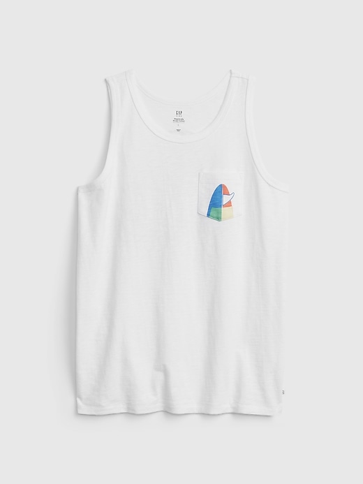 Image number 1 showing, Kids Organic Cotton Pocket Tank Top