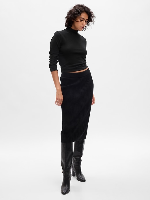 Image number 1 showing, CashSoft Rib Midi Sweater Skirt