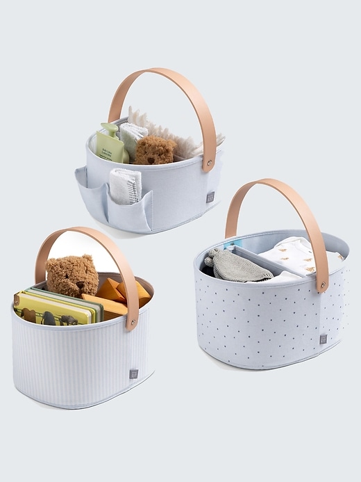Image number 1 showing, babyGap 3 Pack Nested Fabric Storage Bins with Handles