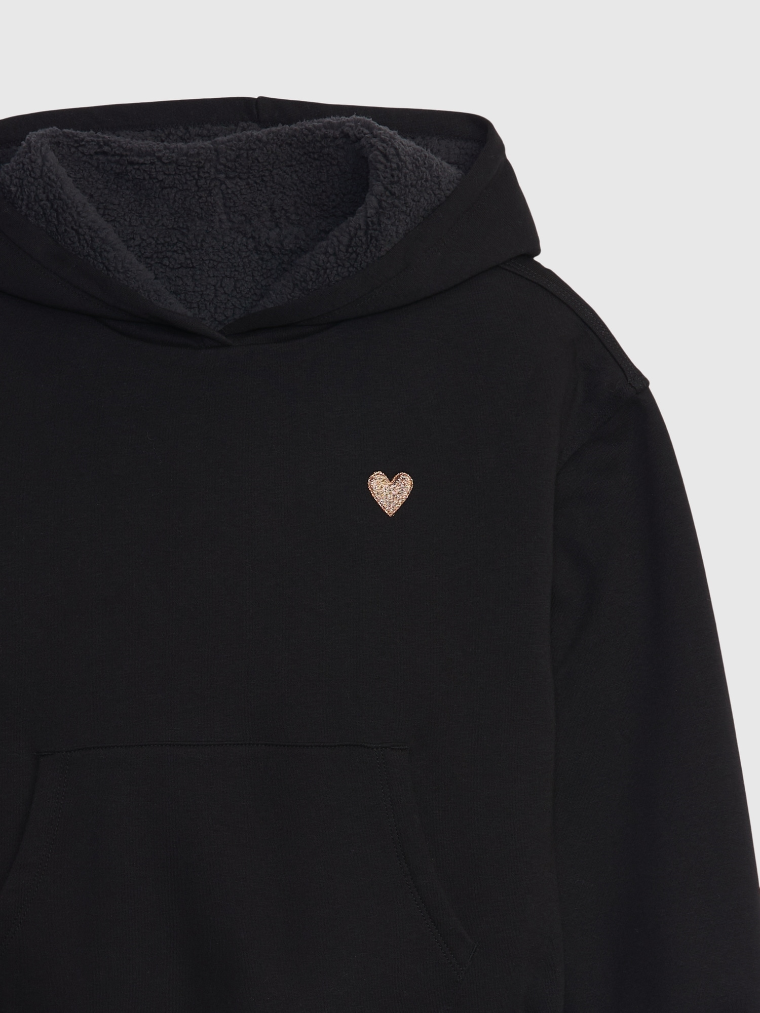 Kids Sherpa-Lined Arch Logo Hoodie | Gap