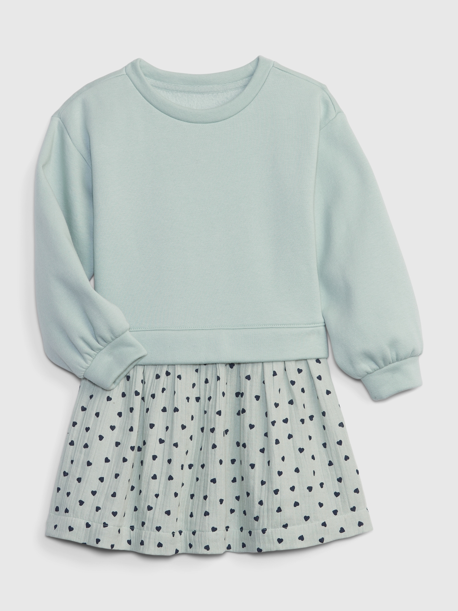 Gap Babies' Toddler 2-in-1 Sweatshirt Dress In Frothy Aqua Blue