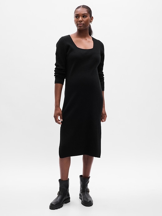 Image number 2 showing, Maternity CashSoft Rib Midi Sweater Dress