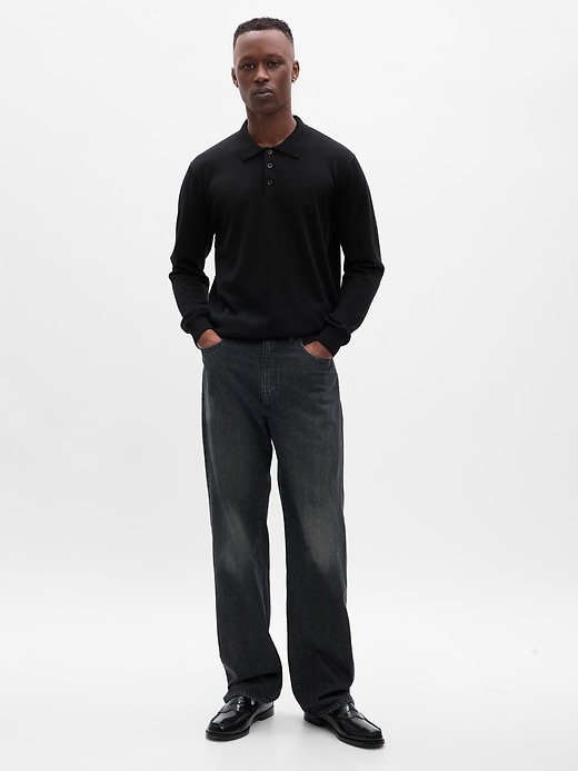 View large product image 1 of 1. Merino Wool Polo Shirt