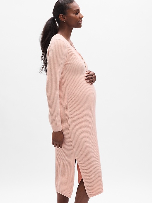 Maternity Cashsoft Henley Midi Sweater Dress Gap 5250