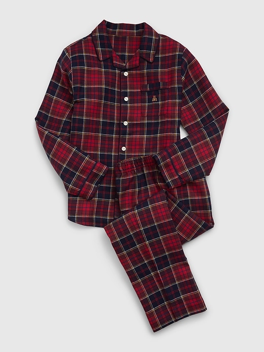 View large product image 1 of 1. Kids Recycled Plaid PJ Set