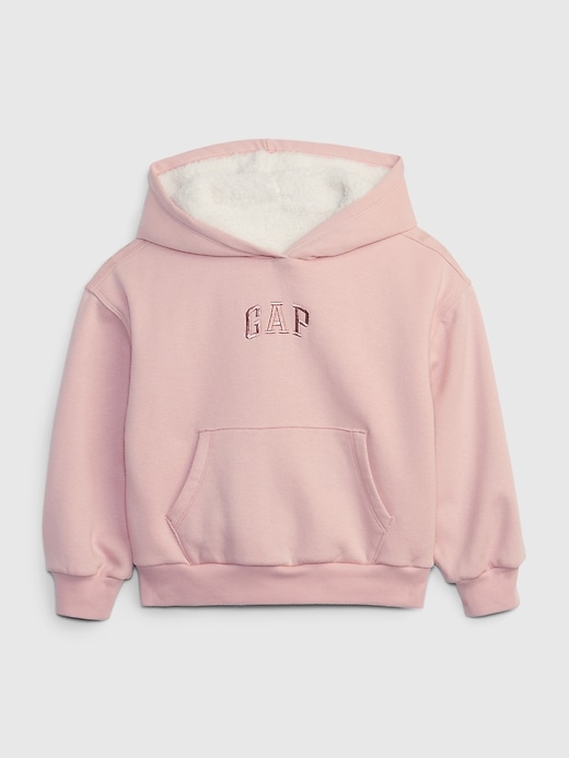 Kids Sherpa-Lined Arch Logo Hoodie | Gap