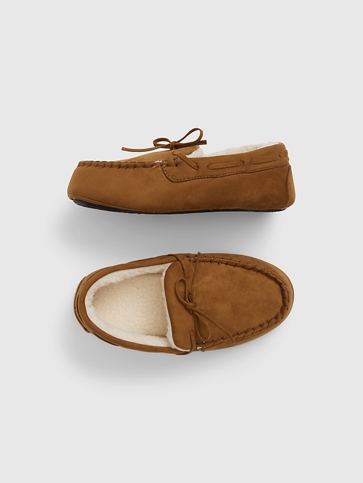 View large product image 1 of 1. Kids Sherpa-Lined Moc Slippers