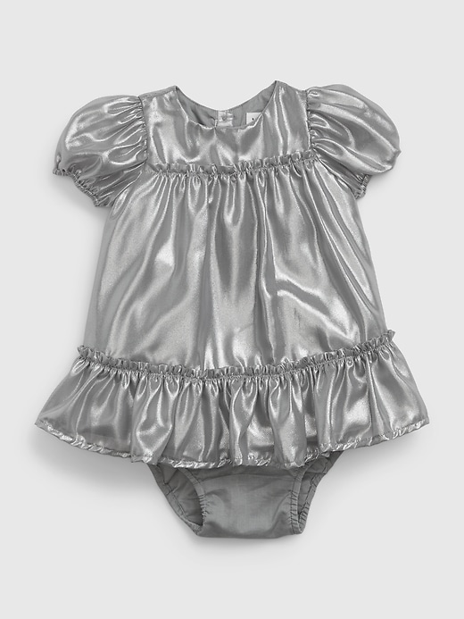 Image number 3 showing, Baby Metallic Satin Dress