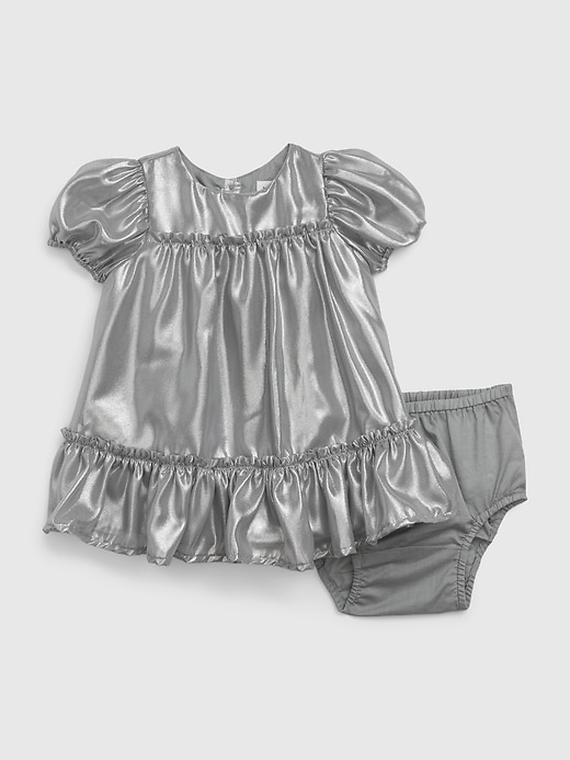 Image number 1 showing, Baby Metallic Satin Dress