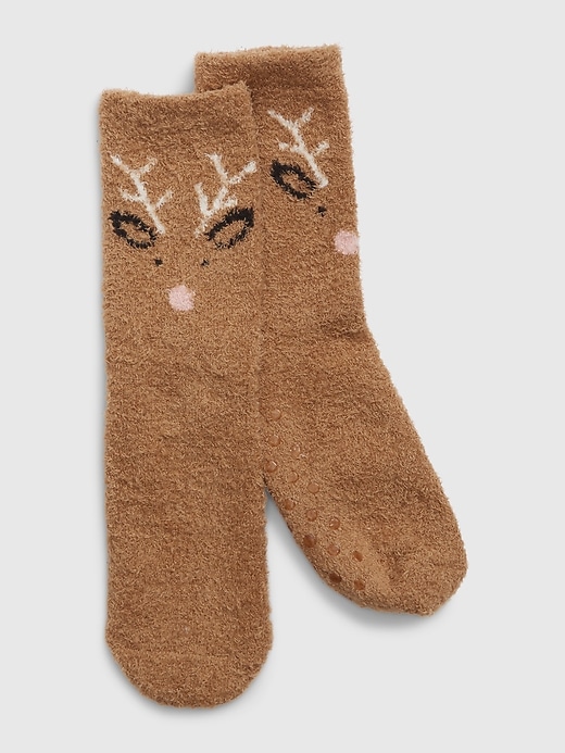 View large product image 1 of 1. Kids Recycled Fuzzy Crew Socks