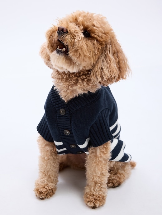 Image number 2 showing, Pet Organic Cotton Striped Sweater Vest