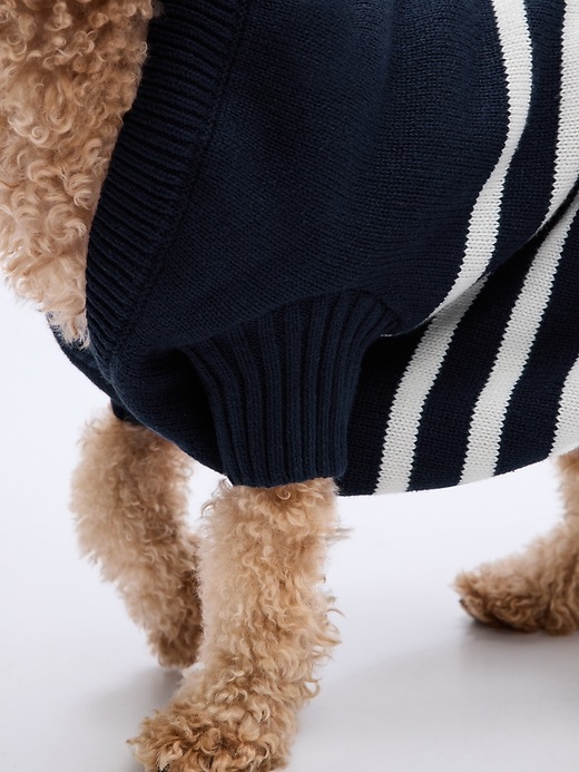 Image number 3 showing, Pet Organic Cotton Striped Sweater Vest