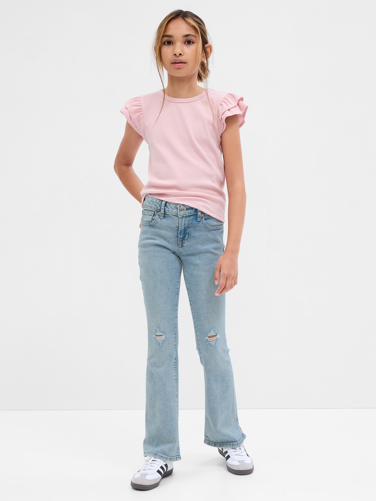 Kids Low Rise Stride Wide-Leg Cargo Jeans