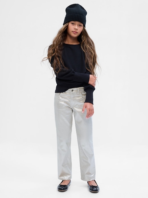Image number 1 showing, Kids Mid Rise Metallic '90s Straight Jeans