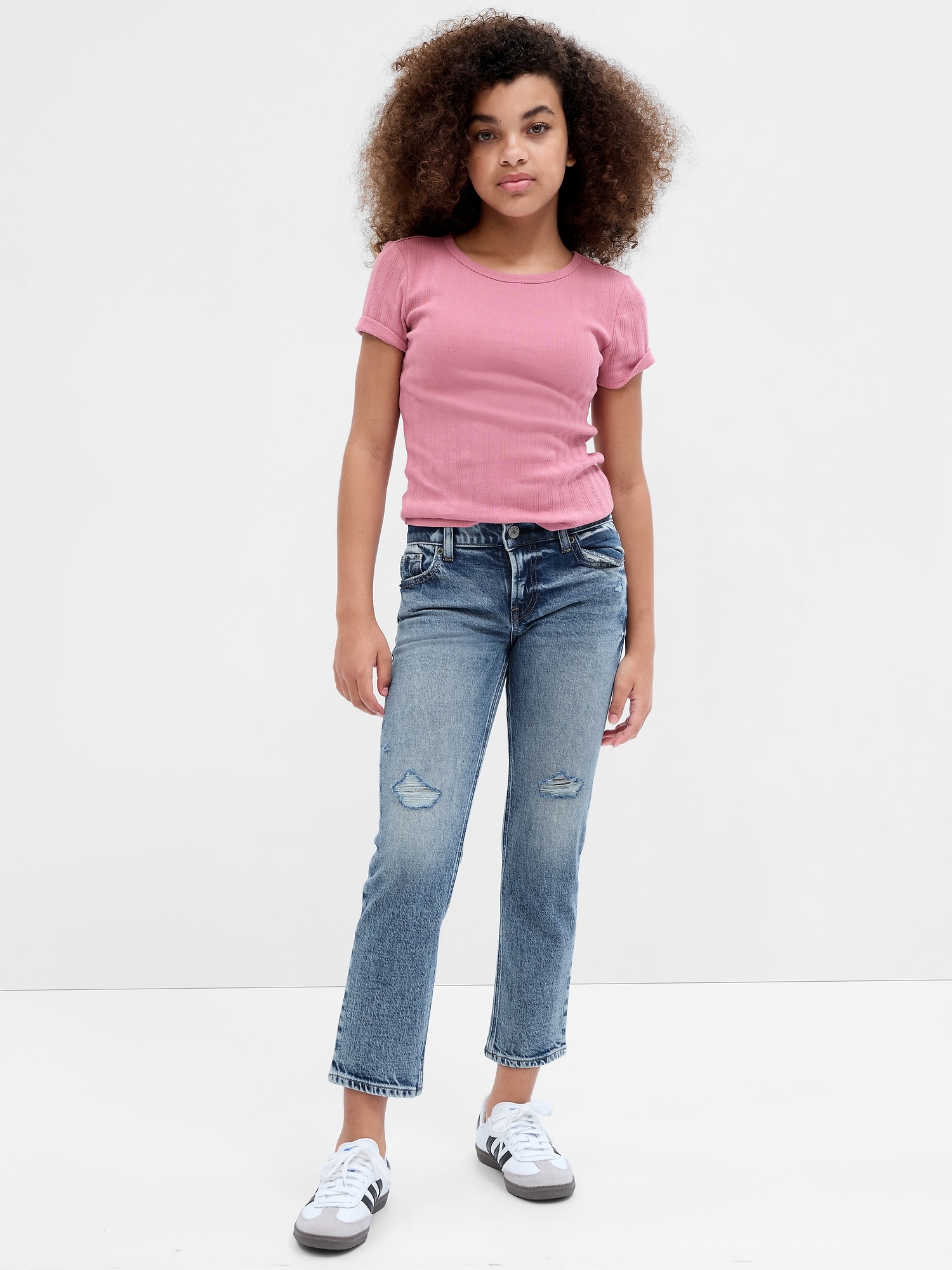 Gap Kids Cotton Mid Rise 90s Straight Jeans